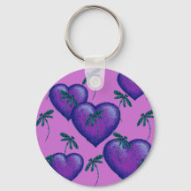 Lila Hearts and Dragonflies