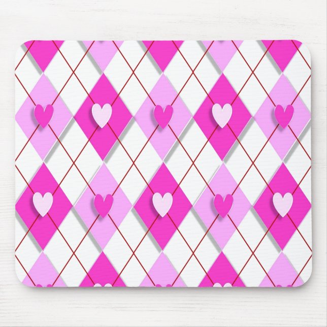 Lila Hearts Argyle Musmatta (Framsidan)