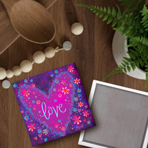 Lila Hearts Blommigt Trendig inspiration för vid Magnet