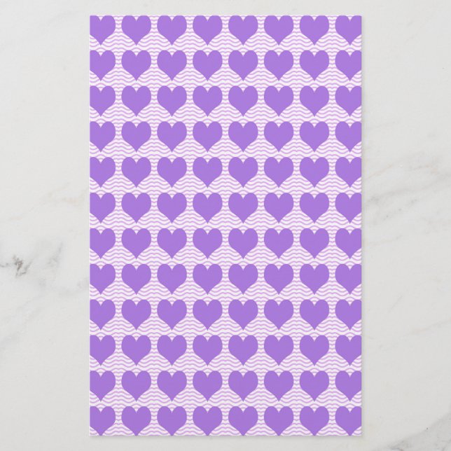 Lila Hearts Brevpapper (Framsida)
