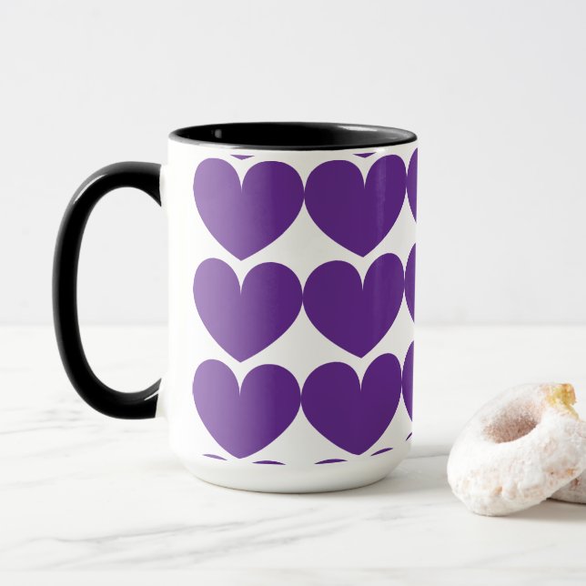 Lila Hearts Coffee Mugg (Med munk)