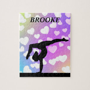 Lila Hearts GYMNASTICS PUZZLE Personlig Pussel