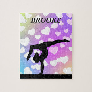 Lila Hearts GYMNASTICS PUZZLE Personlig Pussel