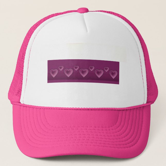 Lila Hearts Hat Keps (Framsida)