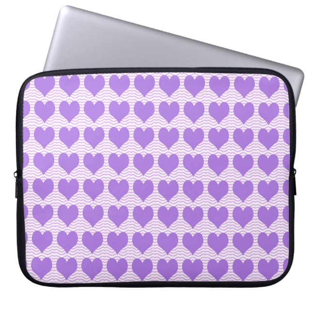 Lila Hearts Laptop Fodral (Framsidan)