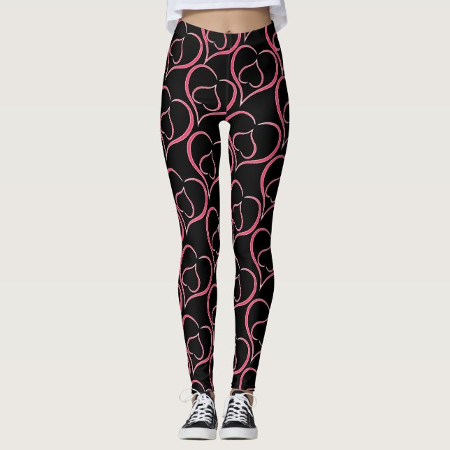 Lila Hearts Leggings (Framsida)