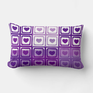 Lila Hearts Retro Art Deco Pillow Lumbarkudde