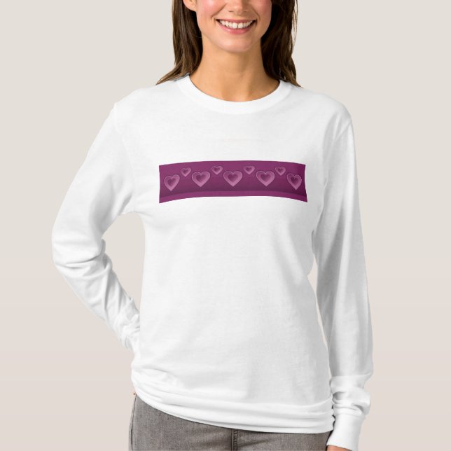 Lila Hearts Shirt Tröja (Framsida)