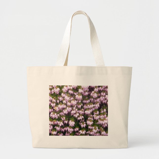 Lila Heather Flowers Jumbo Tygkasse (Framsidan)
