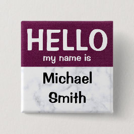 Lila hej min namn är knapp för anpassningsbar