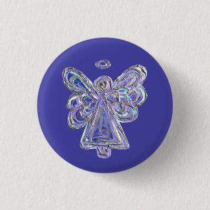 Lila Helgdag Guardian Angel Anpassningsbar Button Knapp