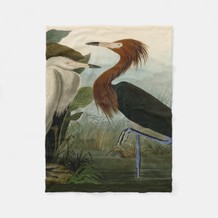 Lila Heron Audubon Bird Wildlife Painting Fleecefilt