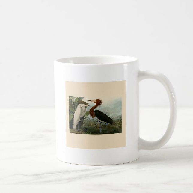 Lila Heron Audubon Bird Wildlife Painting Kaffemugg (Höger)