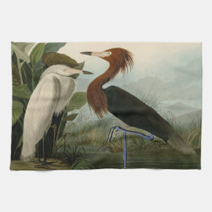 Lila Heron Audubon Bird Wildlife Painting Kökshandduk