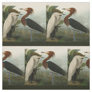 Lila Heron Audubon Bird Wildlife Painting Tyg