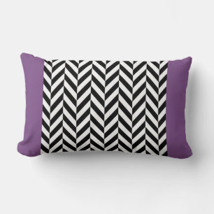 Lila Herringbone Rand Reversible Pillow Lumbarkudde