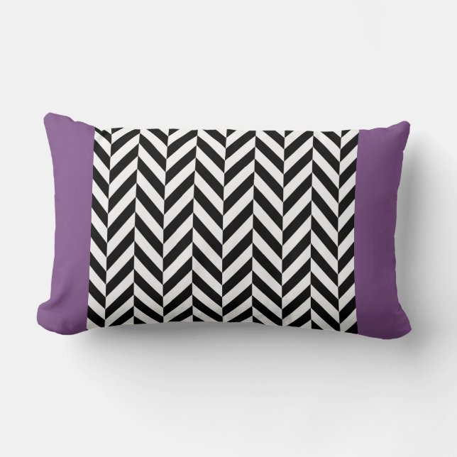 Lila Herringbone Rand Reversible Pillow Lumbarkudde (Framsida)