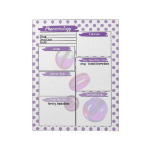 Lila Hethcare Student Pharmacology Template Anteckningsblock