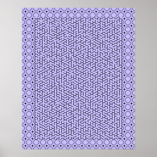Lila Hexagon Maze Poster (Framsidan)