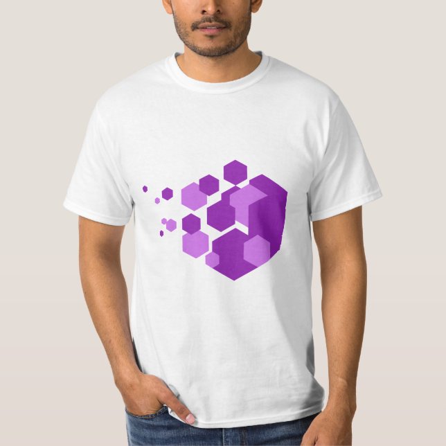 💜 Lila Hexagons Graphic T-Shirt (Framsida)
