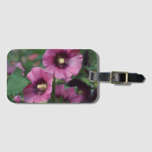 Lila hibiscus-blommor bagagebricka