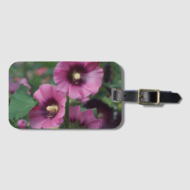 Lila hibiscus-blommor bagagebricka (Framsida horisontal)