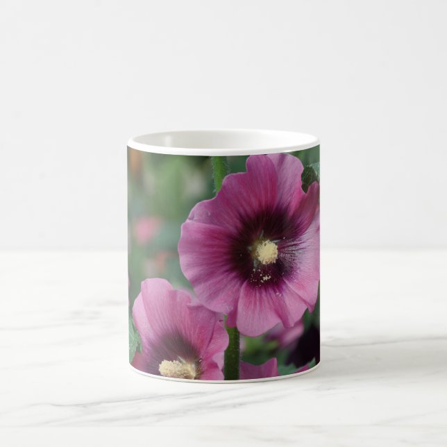 Lila hibiscus-blommor kaffemugg (Center)