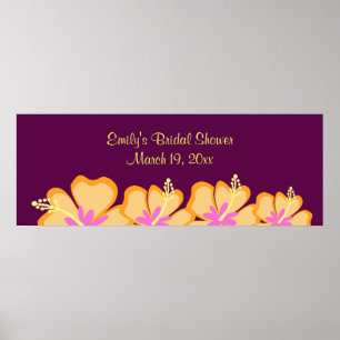 Lila Hibiscus Flower Anpassade Banner Poster