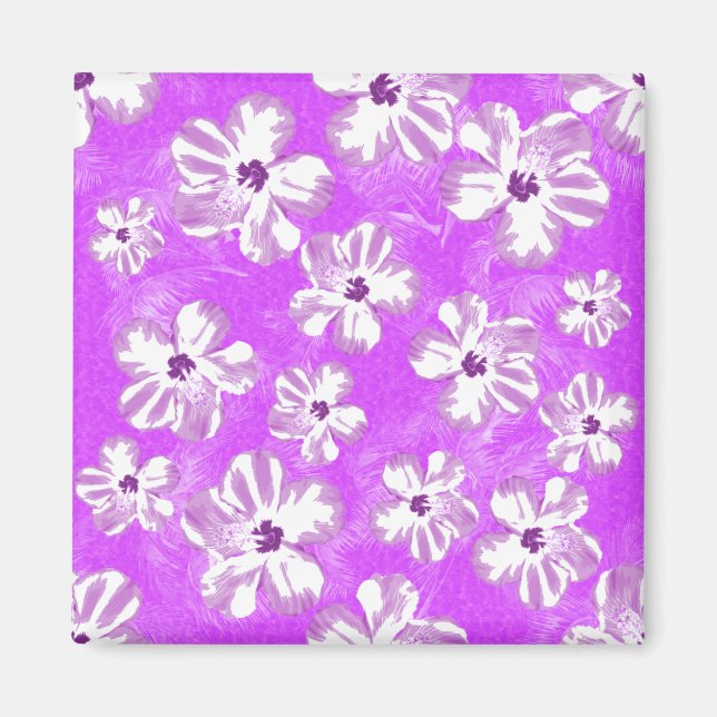 Lila Hibiscus Flowers Magnet (Framsidan)