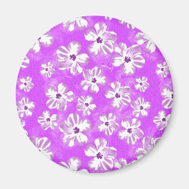 Lila Hibiscus Flowers Magnet (Framsidan)
