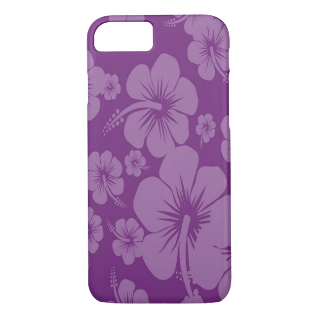 Lila Hibiscus Hawaiian Print Case-Mate iPhone Skal (Baksida)