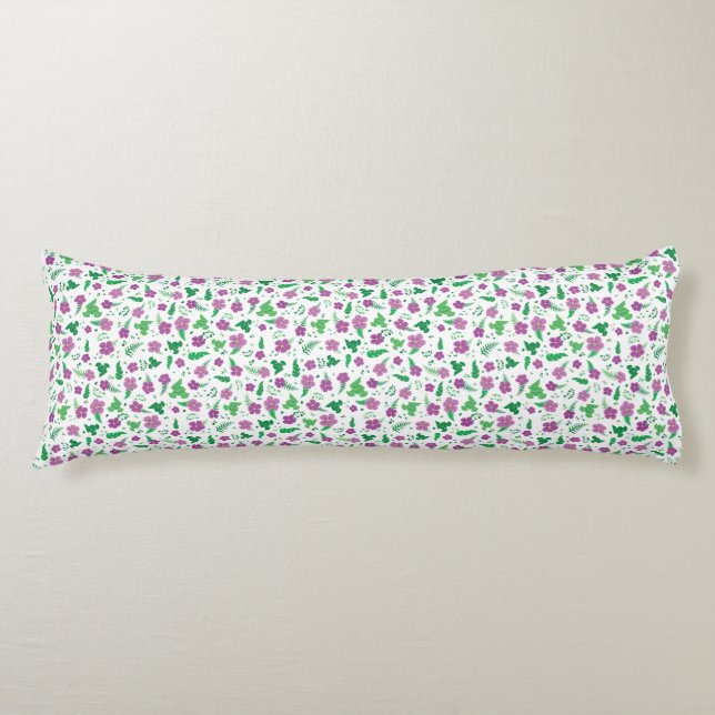 Lila Hibiscus Kroppskudde (Framsidan)