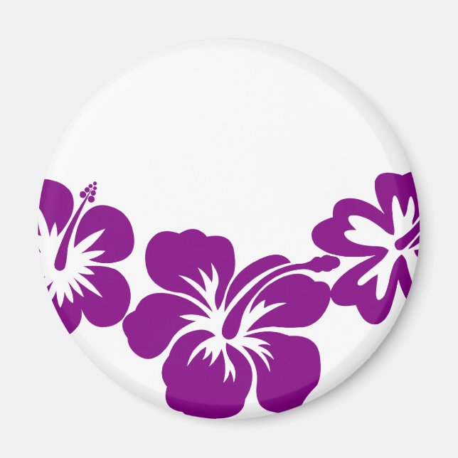 Lila hibiscus leis magnet (Framsidan)