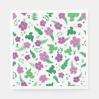 Lila Hibiscus Pappersservett