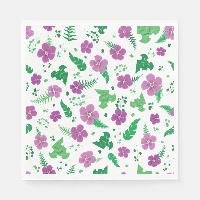 Lila Hibiscus Pappersservett (Framsidan)