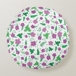 Lila Hibiscus Rund Kudde