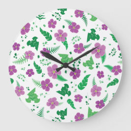 Lila Hibiscus Stor Klocka