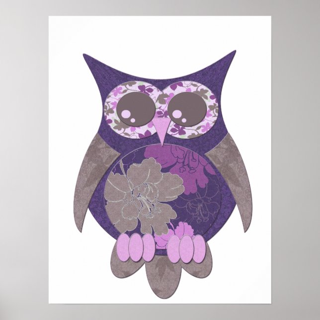 Lila Hibiscus Uggla Poster (Framsidan)