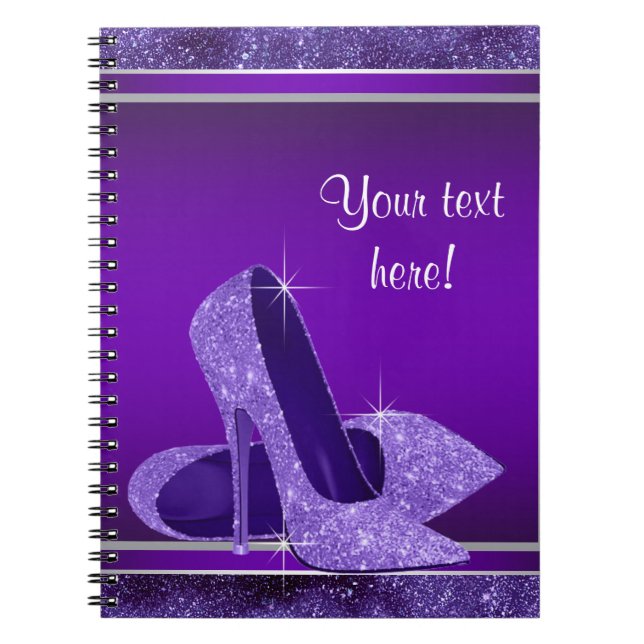 Lila High Heel Guest Bok Anteckningsbok Med Spiral (Framsidan)