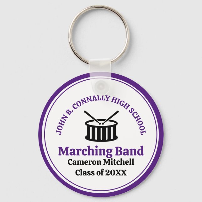 Lila High School Marching Band Personlig Nyckelring (Baksida)