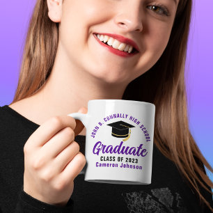 Lila High School Student Anpassningsbar 2023 Stude Kaffemugg