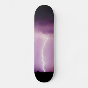 Lila Himlar Blixtstorm Old School Skateboard Bräda 18 Cm