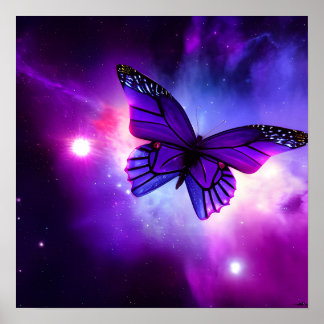 Lila Himlar Butterfly Poster