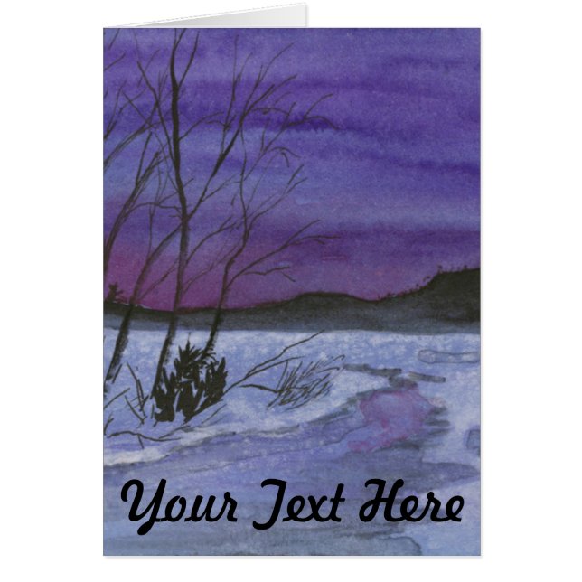 Lila Himlar Hälsningskort (Framsidan)