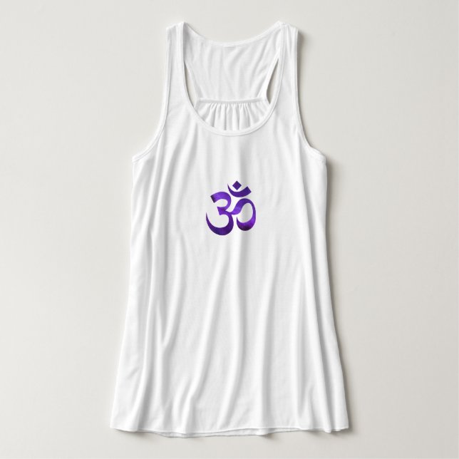 Lila Himlar Om Bella+Canvas Flowy Yoga-Tanktopet Linne Med Racerback (Design framsida)