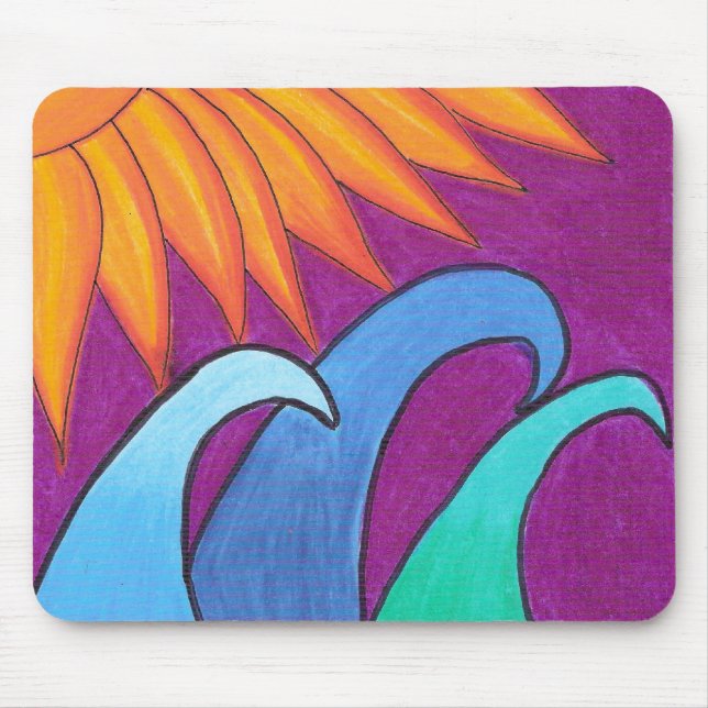 Lila Himlar Över Vågar - Mousepad Musmatta (Framsidan)