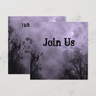 Lila Himmel Anpassningsbar Halloween-inbjudan Inbjudningar