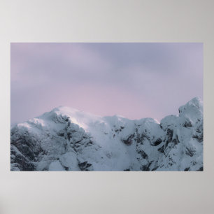 Lila himmel över bergen poster