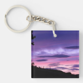 Lila himmel Solnedgång Dramatiska moln Kväll Lands