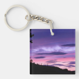 Lila himmel Solnedgång Dramatiska moln Kväll Lands